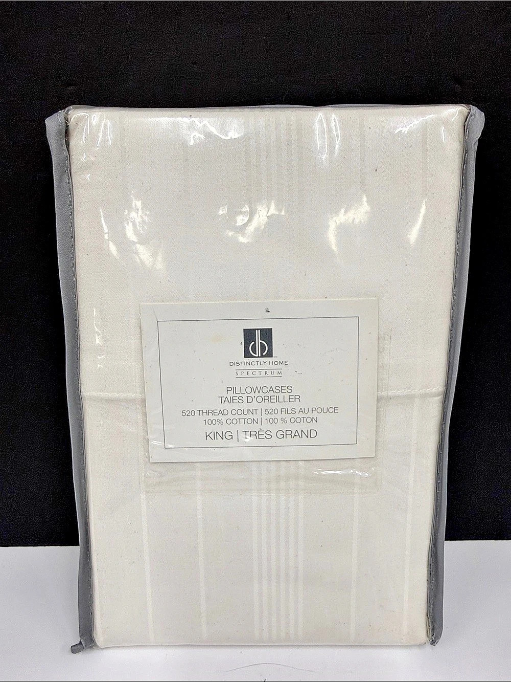 Open Home Pillowcases 2 Piece Set Striped Cotton King NWT